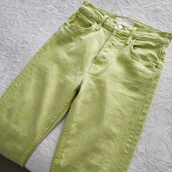 MOTHER The Tomcat Crop Straight High-Rise Jeans In Cirtron, Size 25 - Picture 7 of 16